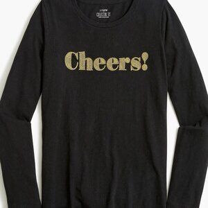 J.Crew Embroidered "Cheers" graphic Collector's tee, Size Small, NWT